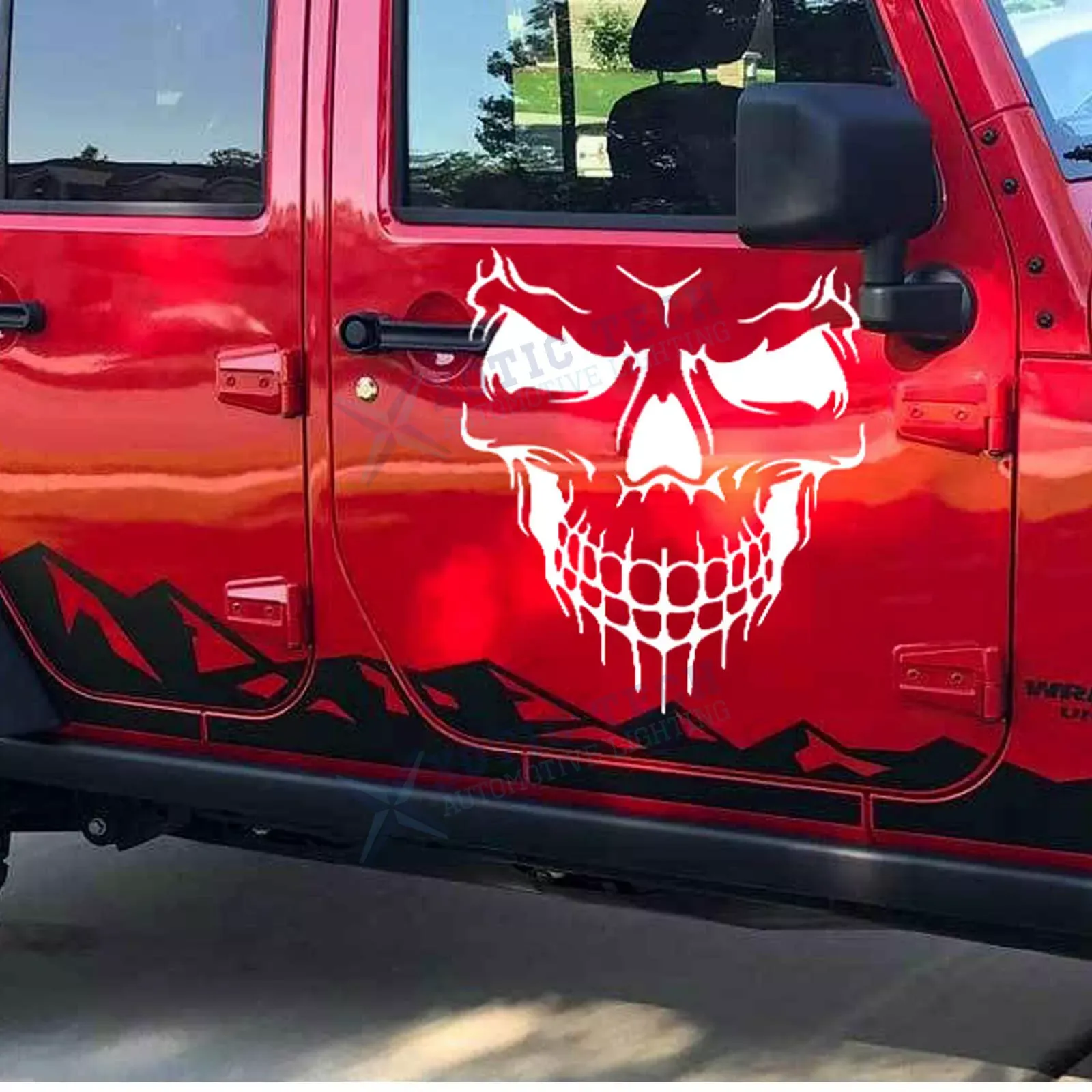 Skull Stickers and Decals for Car Windows Doors, 3D Reflective Waterproof Skull Decals for Cars Trucks (Black)