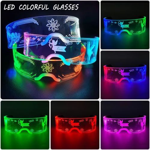 Fashion Luminous Decorative Glasses Neon Light Decoration LED Sunglasses
