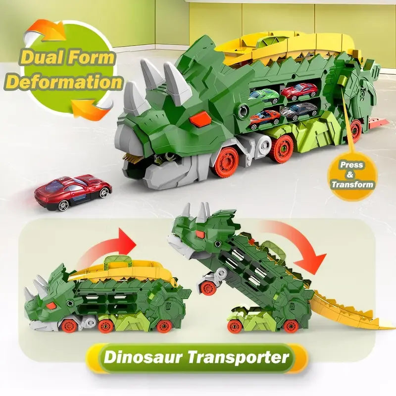 Dinosaur deformation track toy car