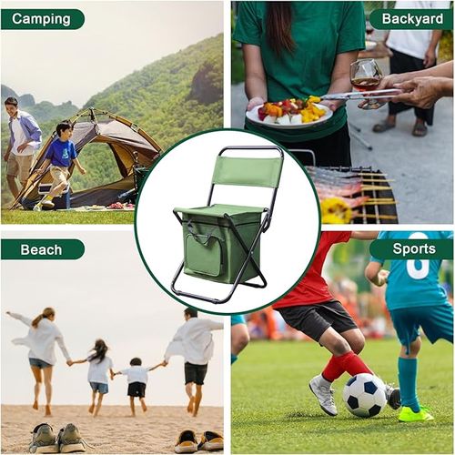 🔥Portable folding outdoor camping chair with cooler bag