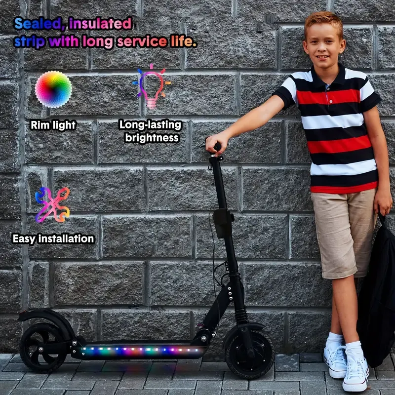 Foldable Two-Wheeled Skateboard With Dual Brakes And Widened Pedals - Perfect For Sports & Fitness Commuting!