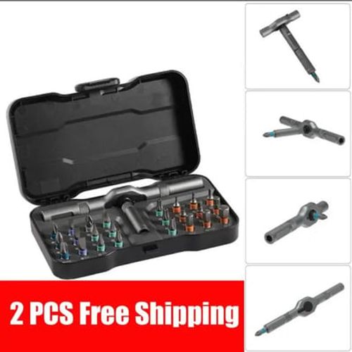 DIY screwdriver 24 in 1, switchable screwdriver shape to adapt to various home repairs, cool home repair tool box, compact and portable, does not take up space ratchet screwdriver