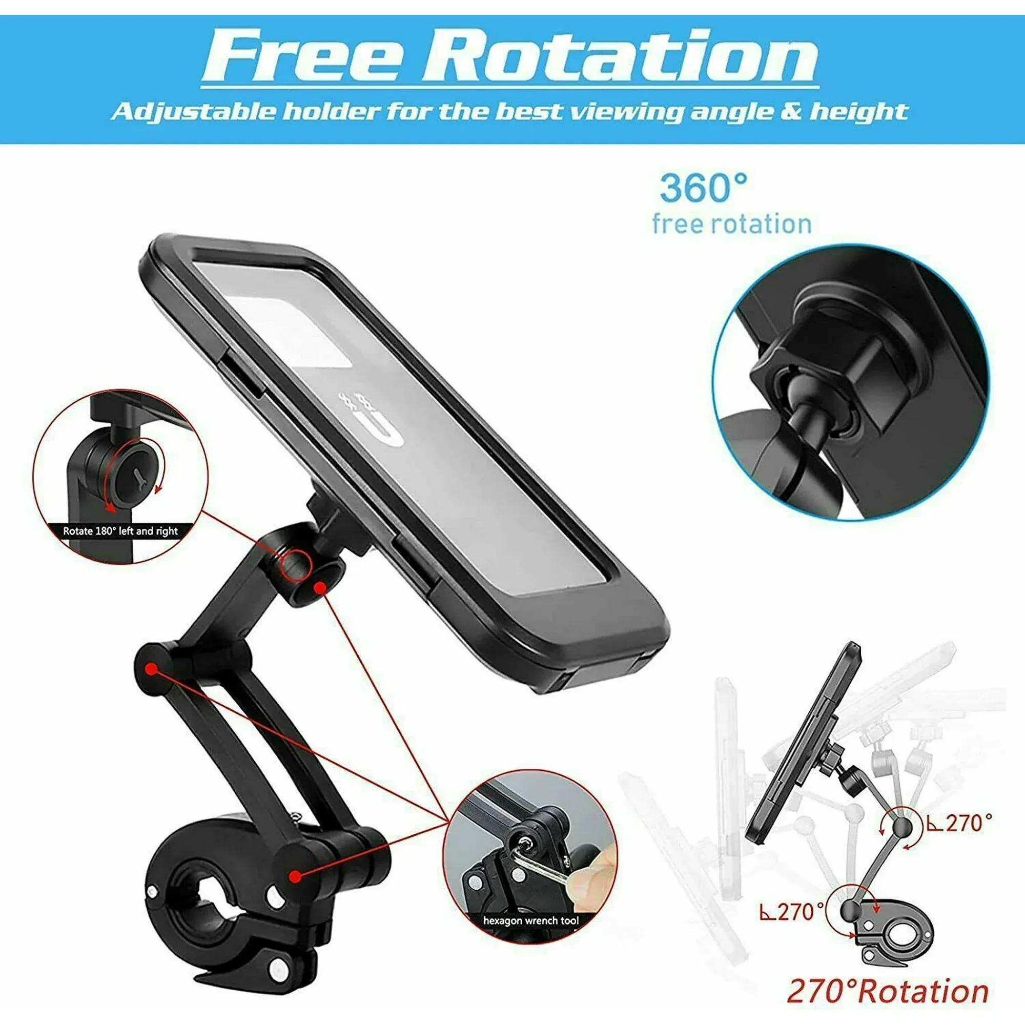 Waterproof Bicycle & Motorcycle Phone Holder