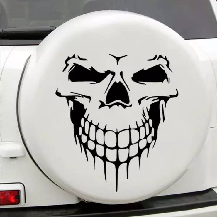 Skull Stickers and Decals for Car Windows Doors, 3D Reflective Waterproof Skull Decals for Cars Trucks (Black)