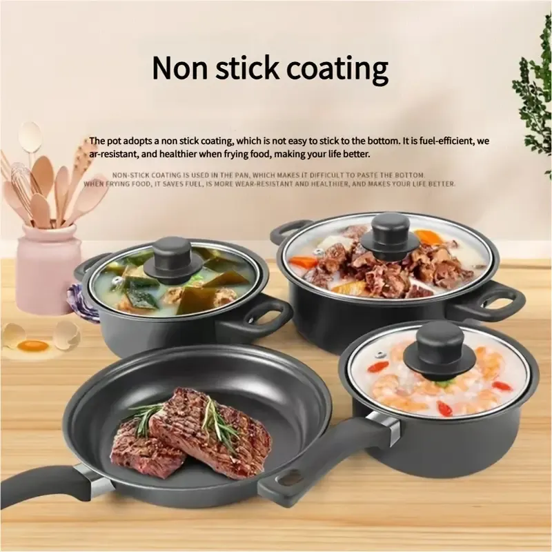 Hot-selling 13-piece pot set with non-stick soup pot milk pot frying pan