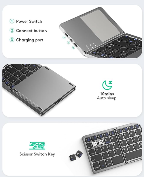 🔥🔥🔥Mini Wireless Foldable bt portátil dobrável Teclado Mini Wireless Foldable bt portátil dobrável Teclado dobrável