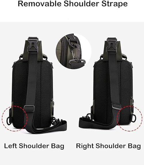 🔥🔥Mochila Sling Crossbody Shoulder Chest Bag com cabo🔥🔥 USB