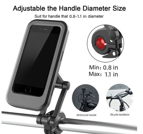 Suporte para telemóvel à prova de água para bicicletas e motociclos