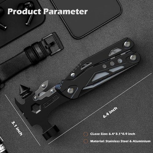 Multifunctional Survival Hammer 14 in 1 Stainless Steel Alloy Material