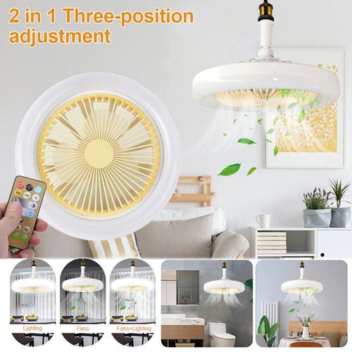 2 in 1 Ceiling Fan With Light Invisible Ceiling Fan Light With Remote Control multicolor Ceiling Fan With LED Light Silent