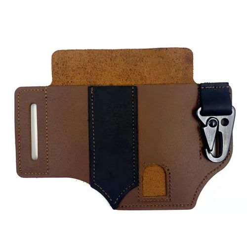 Capa para cinto multifuncional tático com fivela de coruja em couro de vaca