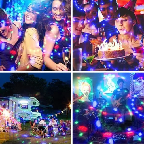 Luz giratória colorida de bola de discoteca