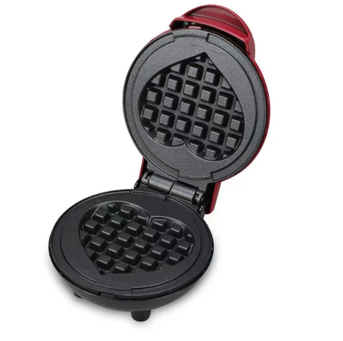 Mini máquina de waffle em formato de coração, torradeira de café da manhã, máquina de cozimento portátil