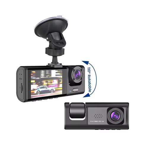 3 canais mini carro DVR HD 1080P dentro do veículo painel câmera de três vias DVRs gravador vídeo registrador painel camcorder