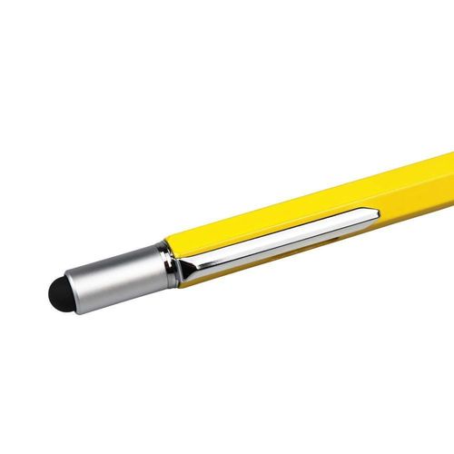 Caneta multiferramenta de metal DUNBONG Caneta Stylus 6 em 1 - com chave de fenda, caneta esferográfica Tinta preta, caneta Stylus, nível e régua, 2 contagem