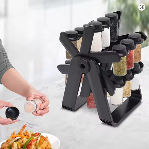 organizador giratório para temperos de cozinha, 18 garrafas, suporte para temperos