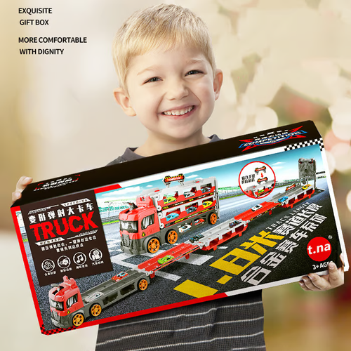 🔥Mega Hauler Truck With Ejection Race Track