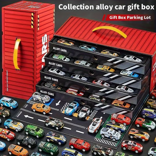 🔥48 peças de carros de liga leve e brinquedos de corrida para crianças - 🎁PRESENTE PERFEITO PARA CRIANÇAS🎁