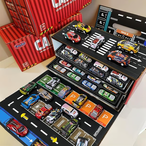 🔥48 peças de carros de liga leve e brinquedos de corrida para crianças - 🎁PRESENTE PERFEITO PARA CRIANÇAS🎁