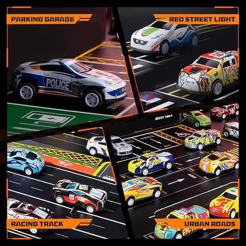 🔥48 peças de carros de liga leve e brinquedos de corrida para crianças - 🎁PRESENTE PERFEITO PARA CRIANÇAS🎁