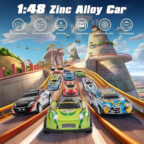 🔥48 peças de carros de liga leve e brinquedos de corrida para crianças - 🎁PRESENTE PERFEITO PARA CRIANÇAS🎁
