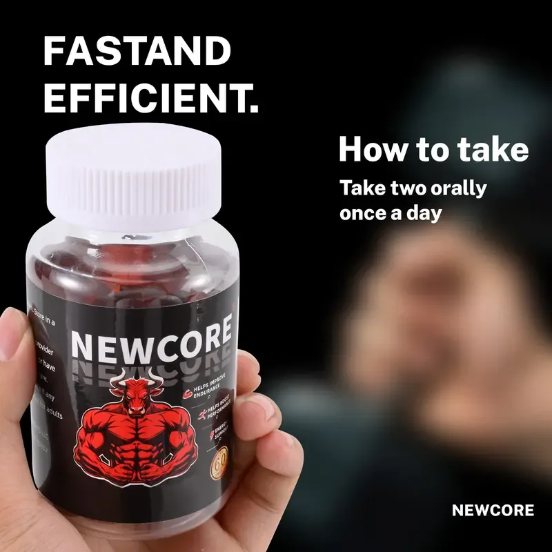 Newcore ｜ 7-in-1 Nitric Oxide Booster - Maca Root & L-Arginine & Ashwagandha & Horny Goat Weed & Shilajit & Tongkat Ali & Beet Root Gummy for Blood Flow, Energy & Stamina Support | 100% Natural