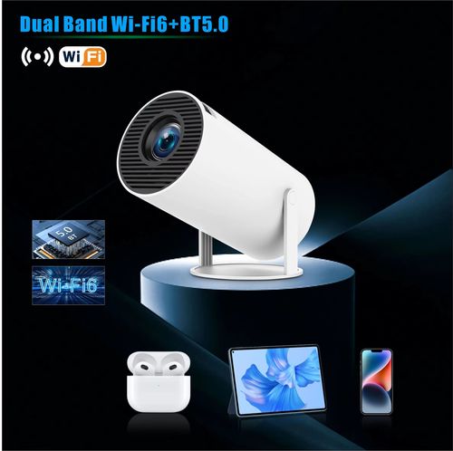 HY300 Pro Mini Projector Android 11 Smart BT WiFi 160 Lumens 720P 4K Support Portable Home Theater