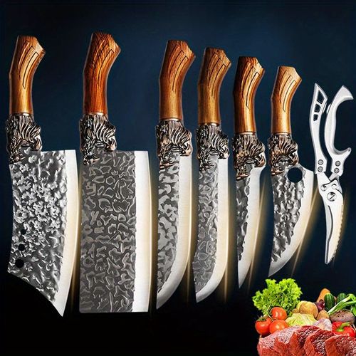 ❤️Conjunto de facas de cozinha e facas de desossar com 7 peças