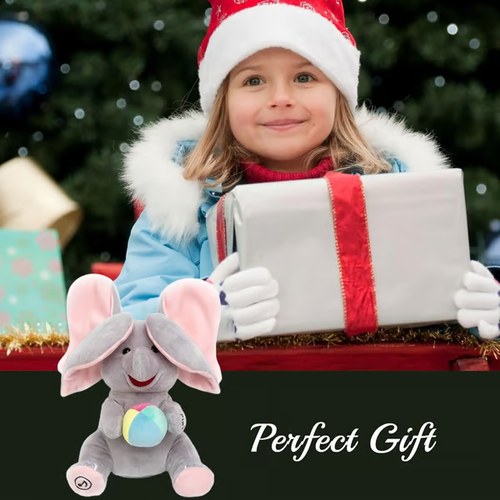 Cute Hide and Seek Elephant Plush Doll with Music