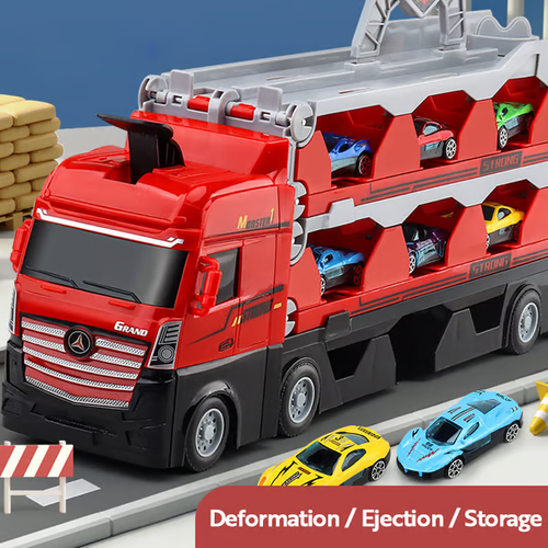 轨道玩具🔥Mega Hauler Truck With Ejection Race Track