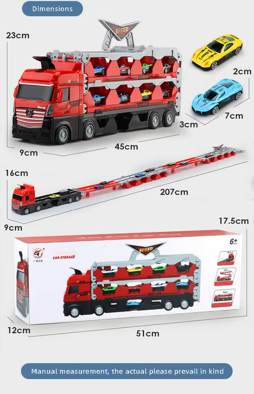 轨道玩具🔥Mega Hauler Truck With Ejection Race Track
