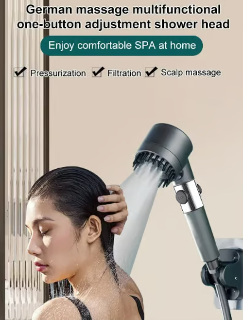 🔥Multi-functional High Pressure Shower Head🔥Shower Head + Holder + 2m stainless steels Hose