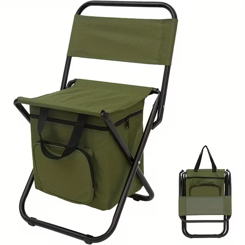 Compact folding chair seat, outdoor backrest stool paired with folding backpack