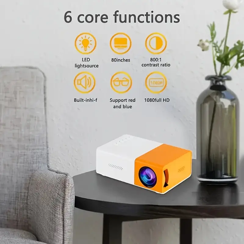 Mini Projector - Vivid 3D Visuals, Wide Compatibility, Convenient Home Theater Remote
