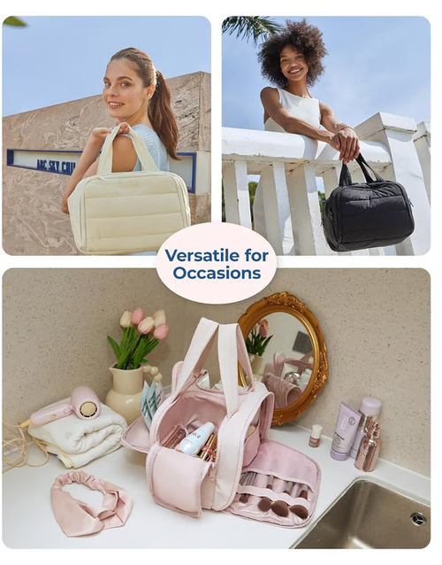 Large Capacity Wide-Open Travel Cosmetic Bag