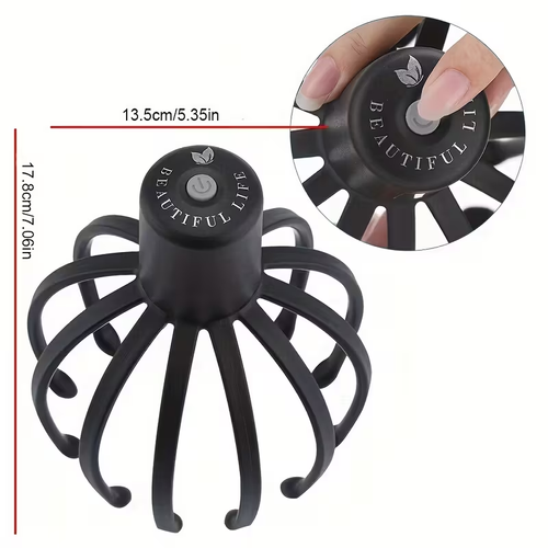 Relieve Tension & Stress With This Electric Head Massager & Octopus Scratcher - Perfect For Deep Relaxation & Fatigue Relief!