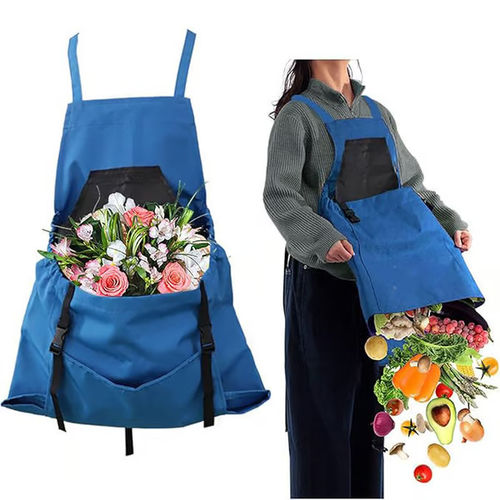 ✨Cross Back Gardening Apron With Deep Kangaroo Release Pockets
