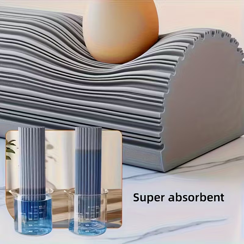 High-Absorbency Dual-Fold Sponge Mop - Hands-Free Washing, Versatile Dry & Wet Use, Durable Plastic Handle - Ideal for Kitchen, Bathroom, Living Room Floors