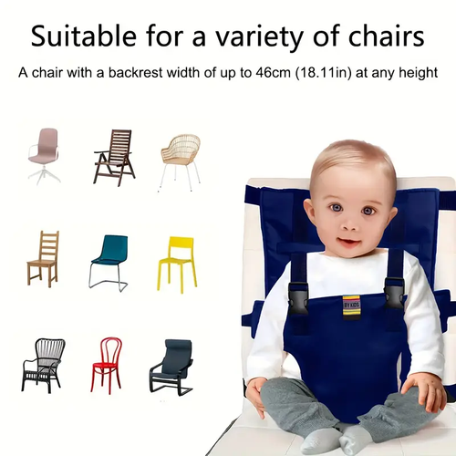 Adjustable Height Baby Booster Seat Harness with Safety Belt  Cushion  Foldable High