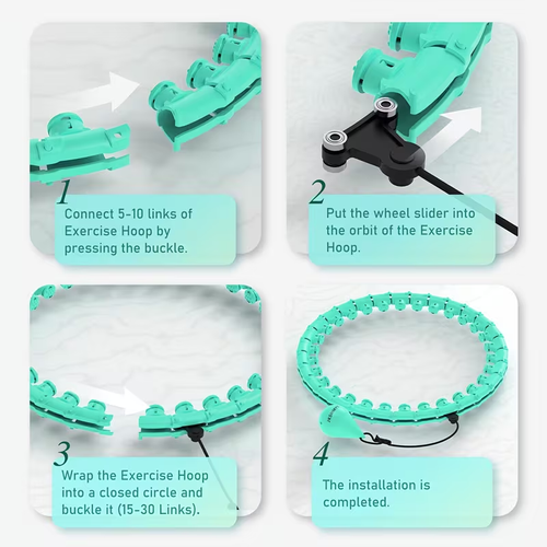 Smart Pilates Ring With 30 Detachable Knots, Infinity Hoops For Adults And Beginners