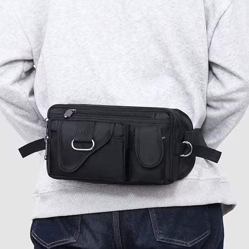 Practical Waist Bag Practical  Multi-pocket Waist Bag | One Size Pure Color Outdoor Leisure Single Shoulder