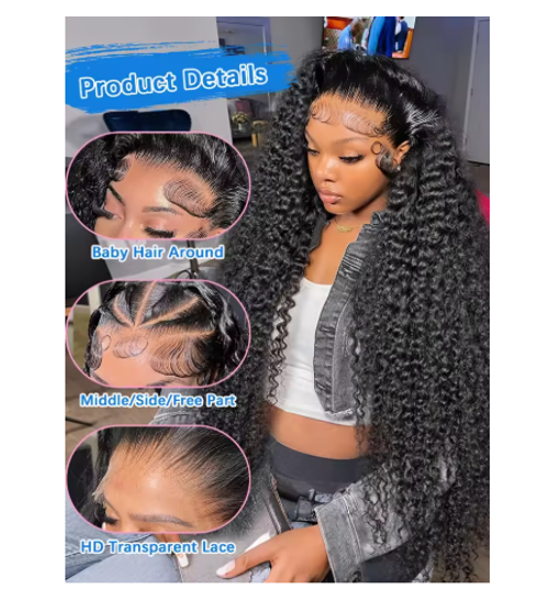 Curly Human Hair Wigs Hd Lace Wig Water Wave 13x6 Human Hair Black Lace Wig Brazilian Wigs Original Loose Deep Wave Wig