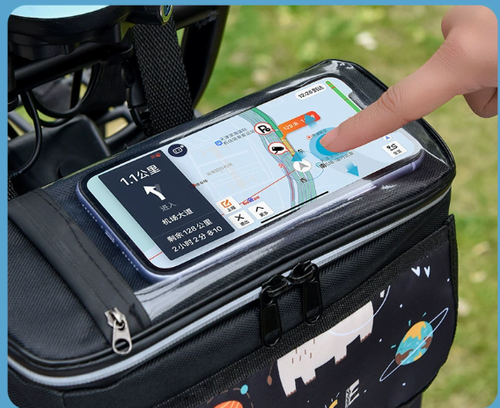 Bicycle Bag and Motorcycle Hanging Bag - Front Large Capacity Storage and Storage Bag with Adjustable Shoulder Straps, Touch Screen Friendly Design, Multiple Compartments,