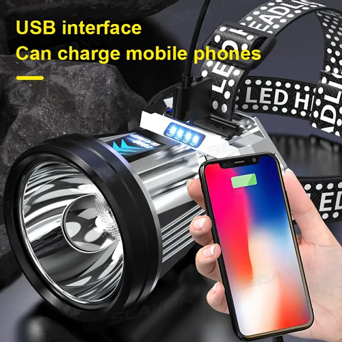 Super Bright LED Rechargeable High-power Headlights High Brightness Emergency Charging Outdoor Head Flashlight Fishing Lamp, Handsfree Illumination, Fishing Gear, Lightweight Lamp, Rugged Build, Highlumen Torch, Fishermen Equipment, Nighttime