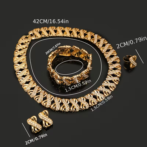 Beauty Women's Luxury Jewelry Set, Elegant Necklace and Bracelet Combo for Daily Wear, Gift Giving, Parties, Music Festivals, Vacations, Weddings, Banquets, and Holiday Celebrations