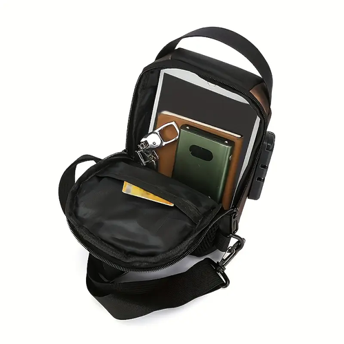 AntiTheft Motorcycle Backpack with Lock, Convertible Crossbody Bag