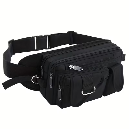 Practical Waist Bag Practical  Multi-pocket Waist Bag | One Size Pure Color Outdoor Leisure Single Shoulder