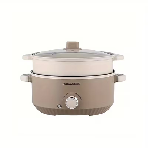 Multi-Functional Double-Layer Electric Hot Pot with Steamer Basket - 110-130V, 3-in-1 Cooking & Boiling, 2-in-1 Steaming & Boiling, Kitchen Pot, Electric Pot, Electric Cooking Pot, Hot Pot Electric Cooker