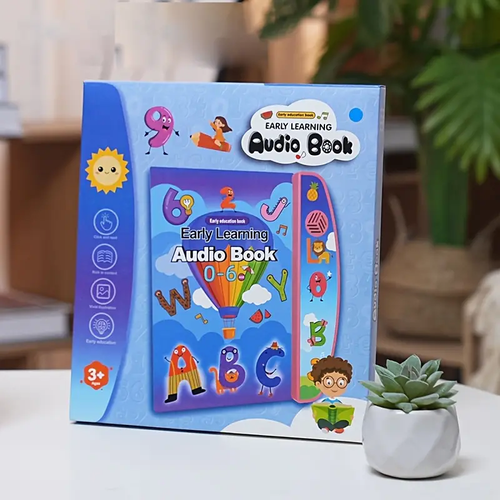 Bright Pink Blue Educational Puzzle Toy  Interactive Audio Story Book for Youngsters - English Spelling & Alphabet Learning