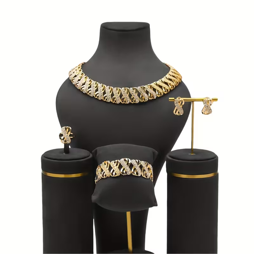 Beauty Women's Luxury Jewelry Set, Elegant Necklace and Bracelet Combo for Daily Wear, Gift Giving, Parties, Music Festivals, Vacations, Weddings, Banquets, and Holiday Celebrations